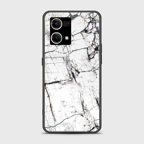 Oppo F21 Pro 4G Cover - White Marble Series 2 - HQ Ultra Shine Premium Infinity Glass Soft Silicon Borders Case