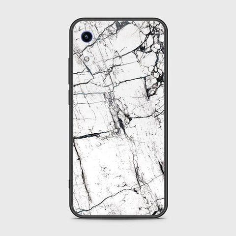 Huawei Honor 8A Cover - White Marble Series 2 - HQ Ultra Shine Premium Infinity Glass Soft Silicon Borders Case