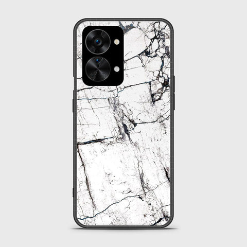 OnePlus Nord 2T Cover Cover - White Marble Series 2 - HQ Ultra Shine Premium Infinity Glass Soft Silicon Borders Case
