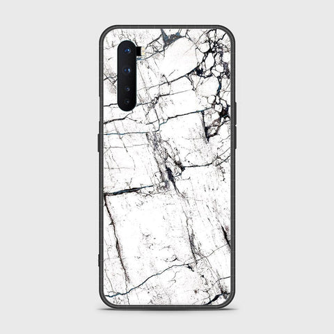 OnePlus Nord Cover- White Marble Series 2 - HQ Ultra Shine Premium Infinity Glass Soft Silicon Borders Case