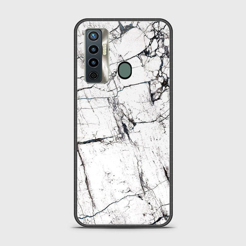 Tecno Camon 17 Cover - White Marble Series 2 - HQ Ultra Shine Premium Infinity Glass Soft Silicon Borders Case