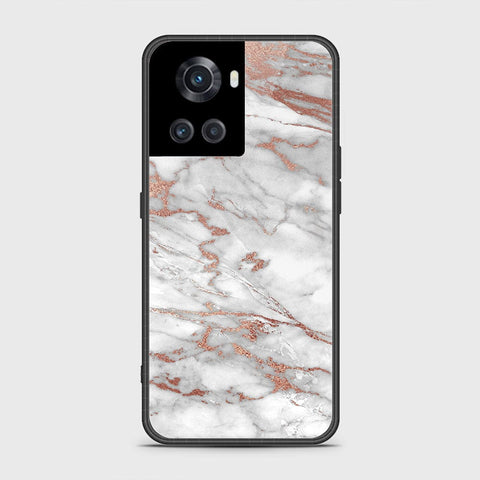 OnePlus 10R Cover- White Marble Series 2 - HQ Ultra Shine Premium Infinity Glass Soft Silicon Borders Case