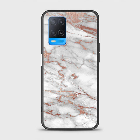 Oppo A54 4G Cover- White Marble Series 2 - HQ Ultra Shine Premium Infinity Glass Soft Silicon Borders Case