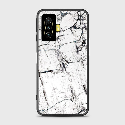 Xiaomi Poco F4 GT Cover- White Marble Series 2 - HQ Ultra Shine Premium Infinity Glass Soft Silicon Borders Case