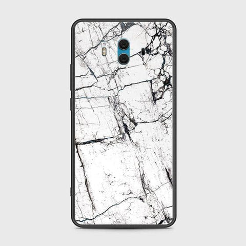 Huawei Mate 10 Cover - White Marble Series 2 - HQ Ultra Shine Premium Infinity Glass Soft Silicon Borders Case