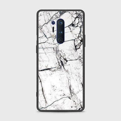 OnePlus 8 Pro Cover - White Marble Series 2 - HQ Ultra Shine Premium Infinity Glass Soft Silicon Borders Case