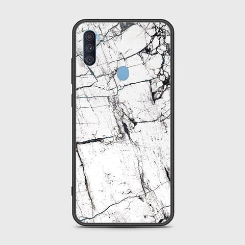 Samsung Galaxy M11 Cover - White Marble Series 2 - HQ Ultra Shine Premium Infinity Glass Soft Silicon Borders Case