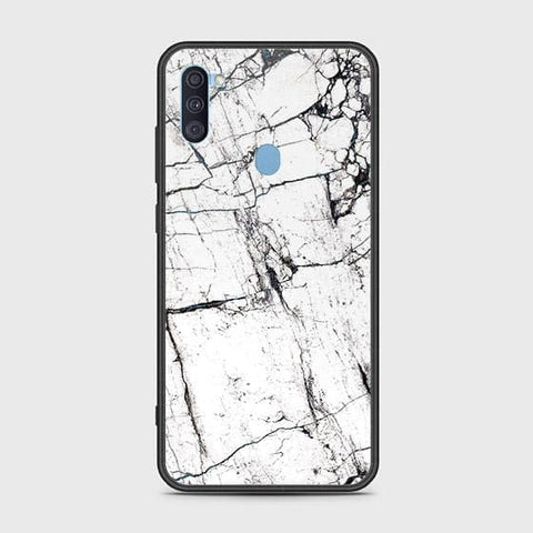 Samsung Galaxy A11 Cover - White Marble Series 2 - HQ Ultra Shine Premium Infinity Glass Soft Silicon Borders Case