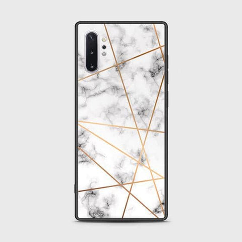 Samsung Galaxy Note 10 Plus Cover - White Marble Series 2 - HQ Ultra Shine Premium Infinity Glass Soft Silicon Borders Case