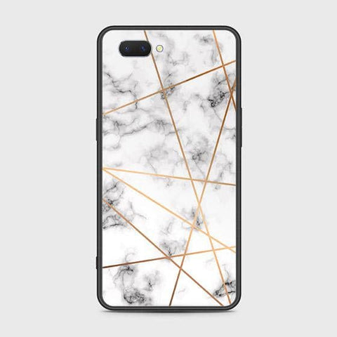 Oppo A5 Cover - White Marble Series 2 - HQ Ultra Shine Premium Infinity Glass Soft Silicon Borders Case
