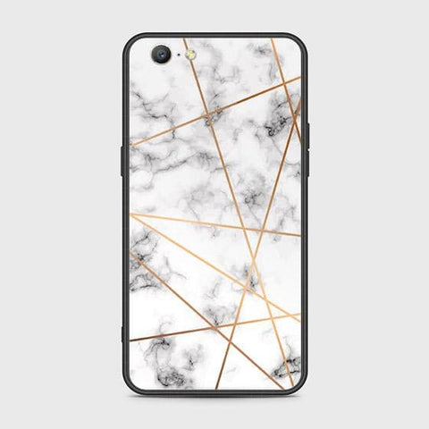 Oppo A39 Cover - White Marble Series 2 - HQ Ultra Shine Premium Infinity Glass Soft Silicon Borders Case