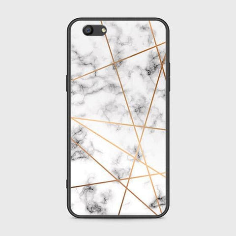 Oppo A77 Cover - White Marble Series 2 - HQ Ultra Shine Premium Infinity Glass Soft Silicon Borders Case