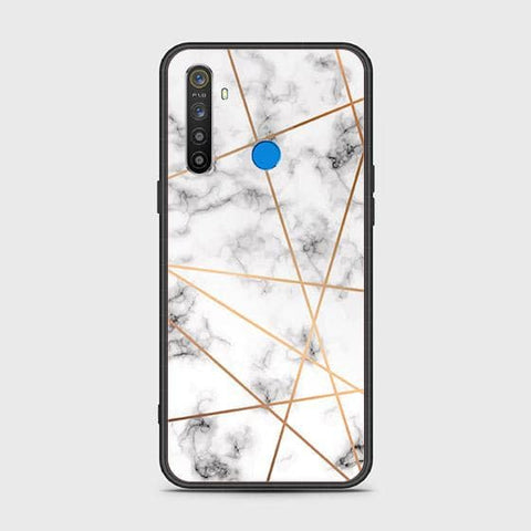 Realme 5i Cover - White Marble Series 2 - HQ Ultra Shine Premium Infinity Glass Soft Silicon Borders Case