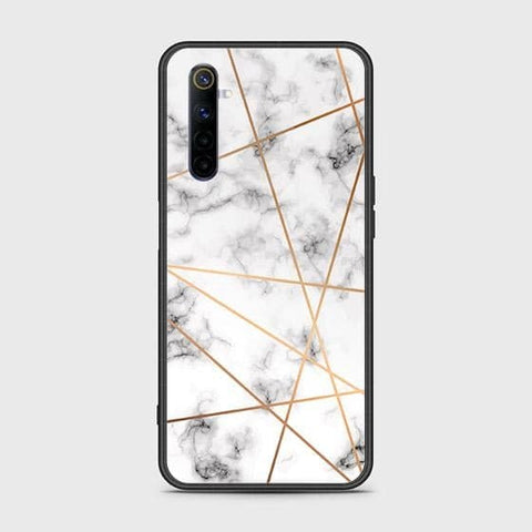 Realme 6 Cover - White Marble Series 2 - HQ Ultra Shine Premium Infinity Glass Soft Silicon Borders Case