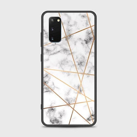 Samsung Galaxy S20 Cover - White Marble Series 2 - HQ Ultra Shine Premium Infinity Glass Soft Silicon Borders Case