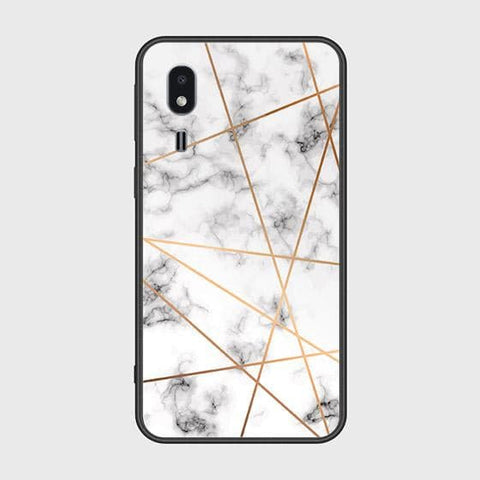 Samsung Galaxy A2 Core Cover - White Marble Series 2 - HQ Ultra Shine Premium Infinity Glass Soft Silicon Borders Case