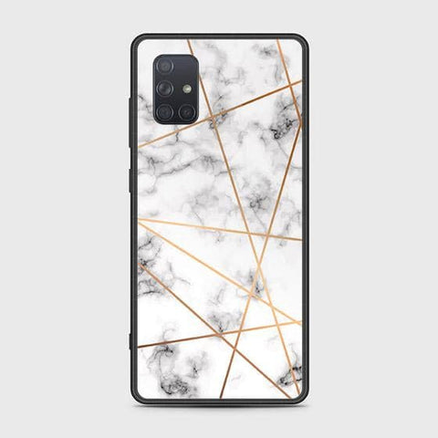 Samsung Galaxy A71 Cover - White Marble Series 2 - HQ Ultra Shine Premium Infinity Glass Soft Silicon Borders Case