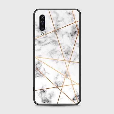 Samsung Galaxy A50s Cover - White Marble Series 2 - HQ Ultra Shine Premium Infinity Glass Soft Silicon Borders Case