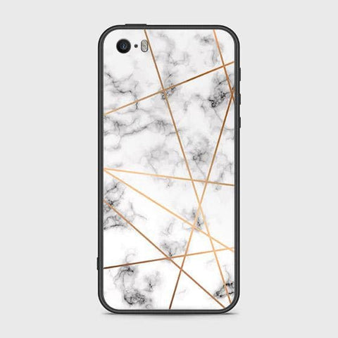 iPhone 5s Cover - White Marble Series 2 - HQ Ultra Shine Premium Infinity Glass Soft Silicon Borders Case