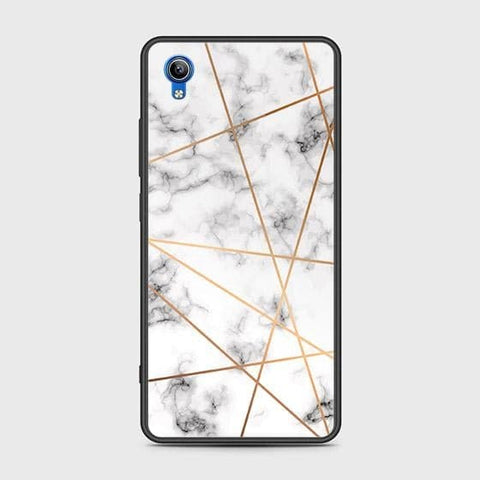 Vivo Y91C Cover - White Marble Series 2 - HQ Ultra Shine Premium Infinity Glass Soft Silicon Borders Case