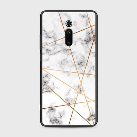 Xiaomi Mi 9T Cover - White Marble Series 2 - HQ Ultra Shine Premium Infinity Glass Soft Silicon Borders Case