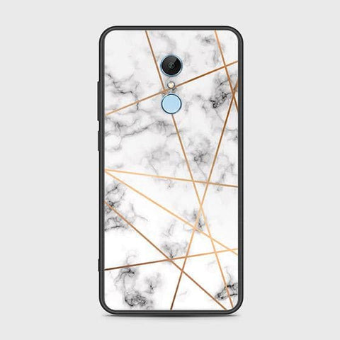 Xiaomi Redmi 5 Cover - White Marble Series 2 - HQ Ultra Shine Premium Infinity Glass Soft Silicon Borders Case