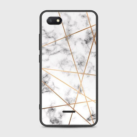 Xiaomi Redmi 6A Cover - White Marble Series 2 - HQ Ultra Shine Premium Infinity Glass Soft Silicon Borders Case