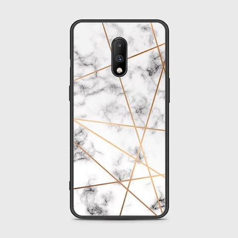 OnePlus 6T Cover - White Marble Series 2 - HQ Ultra Shine Premium Infinity Glass Soft Silicon Borders Case