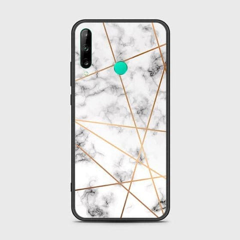 Huawei Y7P Cover - White Marble Series 2 - HQ Ultra Shine Premium Infinity Glass Soft Silicon Borders Case