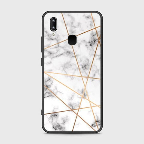 Vivo Y95 Cover - White Marble Series 2 - HQ Ultra Shine Premium Infinity Glass Soft Silicon Borders Case