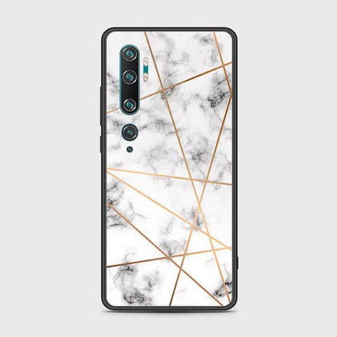 Xiaomi Mi Note 10 Cover - White Marble Series 2 - HQ Ultra Shine Premium Infinity Glass Soft Silicon Borders Case