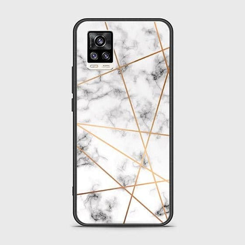 Vivo V20 Cover - White Marble Series 2 - HQ Ultra Shine Premium Infinity Glass Soft Silicon Borders Case