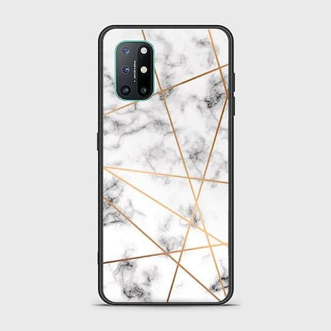 OnePlus 8T Cover - White Marble Series 2 - HQ Ultra Shine Premium Infinity Glass Soft Silicon Borders Case