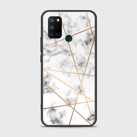 Realme C17 Cover - White Marble Series 2 - HQ Ultra Shine Premium Infinity Glass Soft Silicon Borders Case