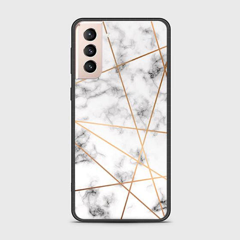 Samsung Galaxy S21 FE 5G Cover - White Marble Series 2 - HQ Ultra Shine Premium Infinity Glass Soft Silicon Borders Case