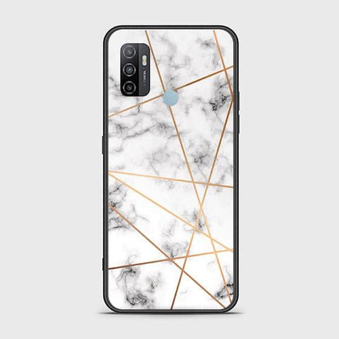 Oppo A53s Cover - White Marble Series 2 - HQ Ultra Shine Premium Infinity Glass Soft Silicon Borders Case