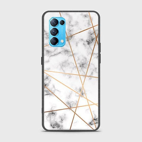 Oppo Find X3 Lite Cover - White Marble Series 2 - HQ Ultra Shine Premium Infinity Glass Soft Silicon Borders Case