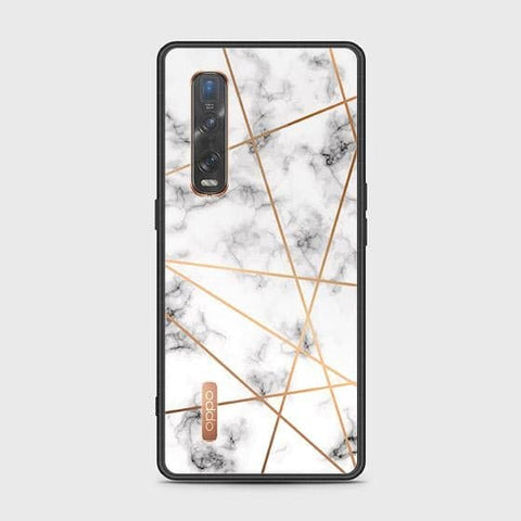 Oppo Find X2 Pro Cover - White Marble Series 2 - HQ Ultra Shine Premium Infinity Glass Soft Silicon Borders Case