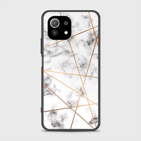 Xiaomi Mi 11 Lite Cover - White Marble Series 2 - HQ Ultra Shine Premium Infinity Glass Soft Silicon Borders Case