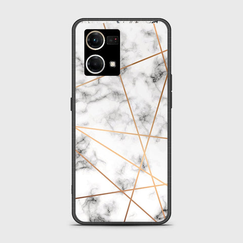 Oppo F21 Pro 4G Cover - White Marble Series 2 - HQ Ultra Shine Premium Infinity Glass Soft Silicon Borders Case