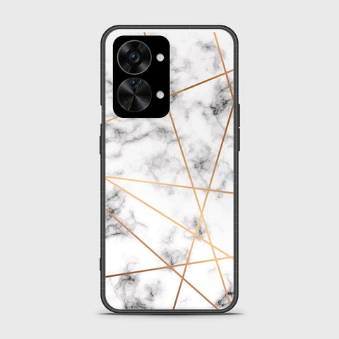 OnePlus Nord 2T Cover Cover - White Marble Series 2 - HQ Ultra Shine Premium Infinity Glass Soft Silicon Borders Case