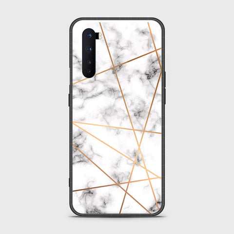 OnePlus Nord Cover- White Marble Series 2 - HQ Ultra Shine Premium Infinity Glass Soft Silicon Borders Case