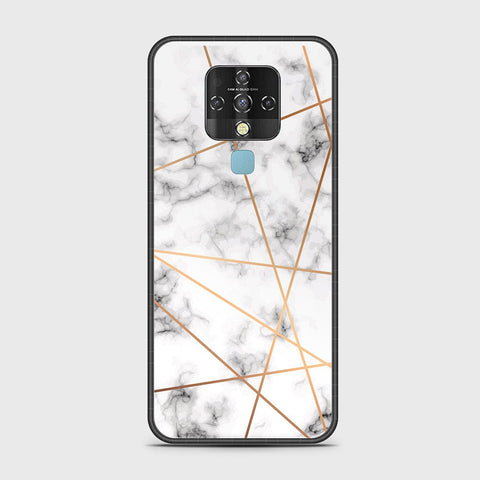 Tecno Camon 16 Cover - White Marble Series 2 - HQ Ultra Shine Premium Infinity Glass Soft Silicon Borders Case