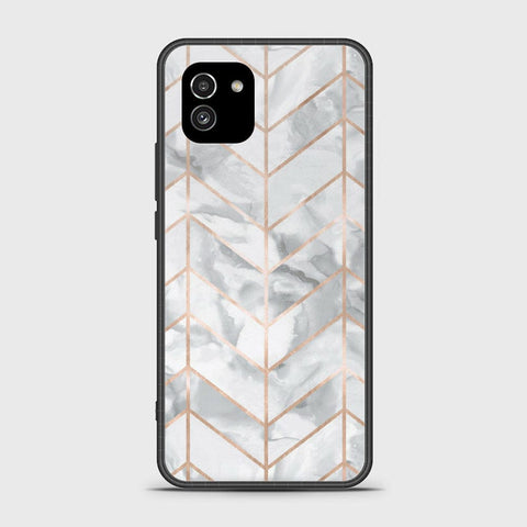 Samsung Galaxy A03 Cover- White Marble Series 2 - HQ Ultra Shine Premium Infinity Glass Soft Silicon Borders Case