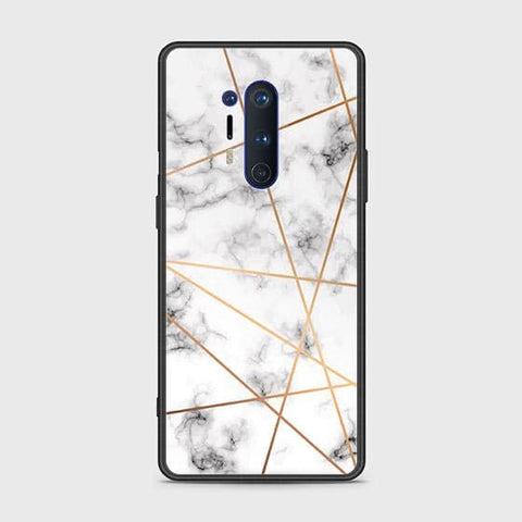 OnePlus 8 Pro Cover - White Marble Series 2 - HQ Ultra Shine Premium Infinity Glass Soft Silicon Borders Case