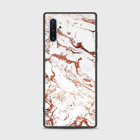 Samsung Galaxy Note 10 Plus Cover - White Marble Series 2 - HQ Ultra Shine Premium Infinity Glass Soft Silicon Borders Case