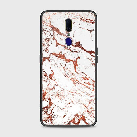 Oppo A9 Cover - White Marble Series 2 - HQ Ultra Shine Premium Infinity Glass Soft Silicon Borders Case