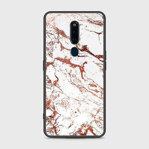 Oppo R19 Cover - White Marble Series 2 - HQ Ultra Shine Premium Infinity Glass Soft Silicon Borders Case