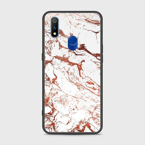 Realme 3 Pro Cover - White Marble Series 2 - HQ Ultra Shine Premium Infinity Glass Soft Silicon Borders Case