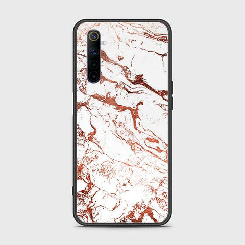 Realme 6 Cover - White Marble Series 2 - HQ Ultra Shine Premium Infinity Glass Soft Silicon Borders Case